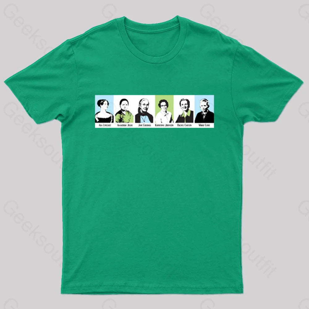 Women In Math And Science Nerd T-Shirt Green / S