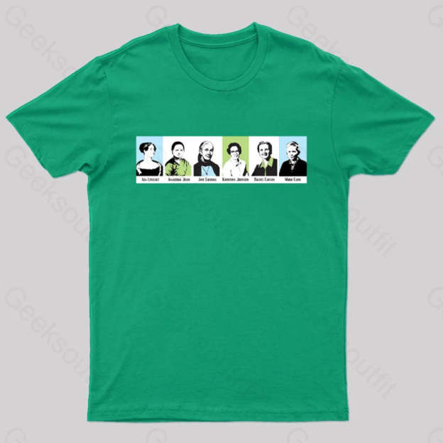 Women In Math And Science Nerd T-Shirt Green / S