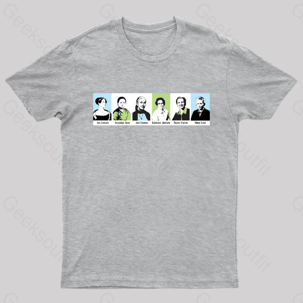 Women In Math And Science Nerd T-Shirt Grey / S
