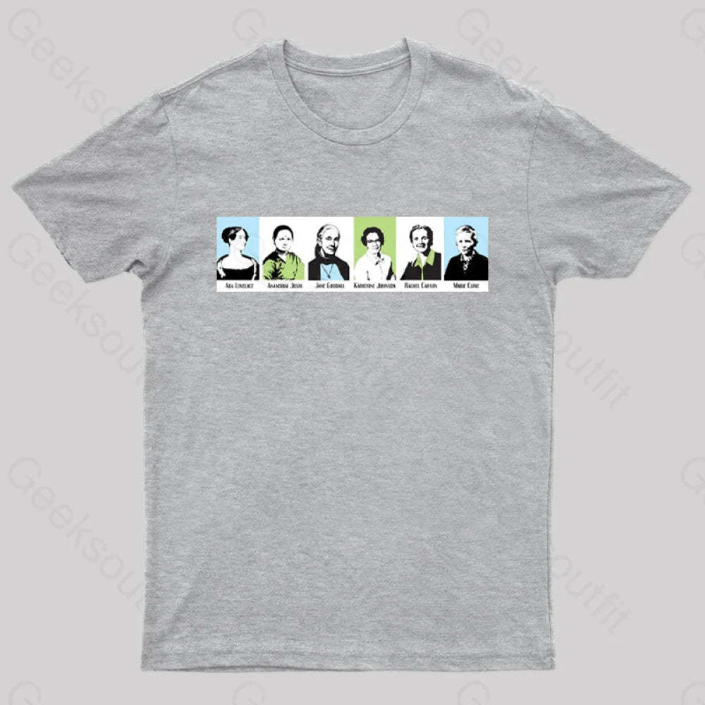 Women In Math And Science Nerd T-Shirt Grey / S
