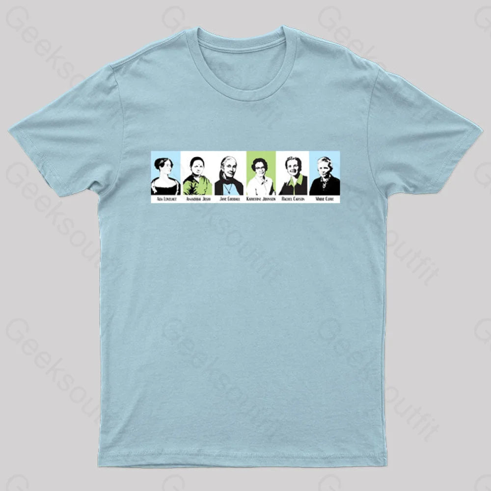 Women In Math And Science Nerd T-Shirt Light Blue / S