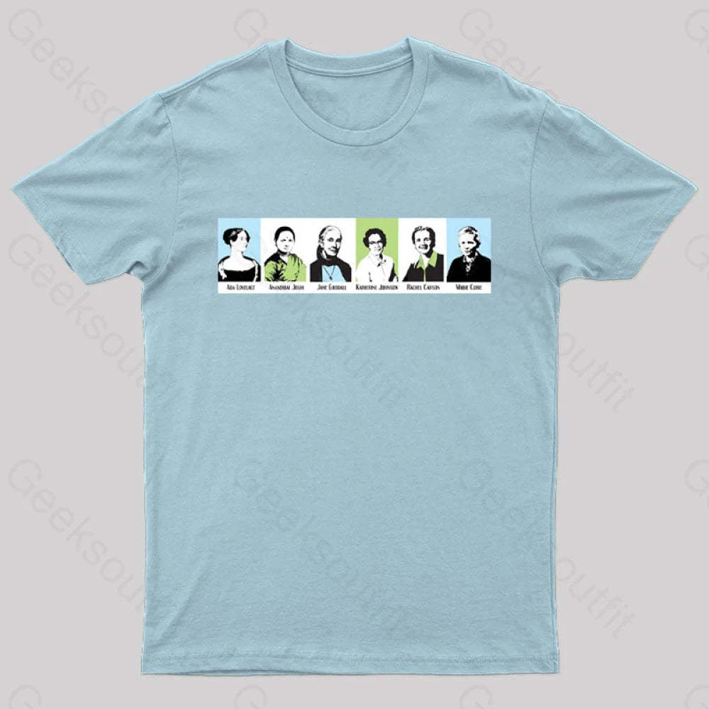 Women In Math And Science Nerd T-Shirt Light Blue / S