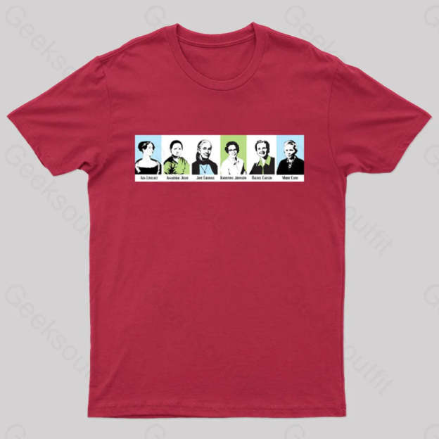 Women In Math And Science Nerd T-Shirt Red / S