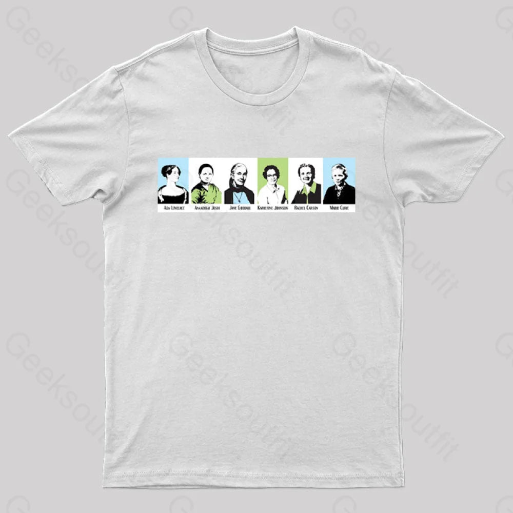 Women In Math And Science Nerd T-Shirt White / S