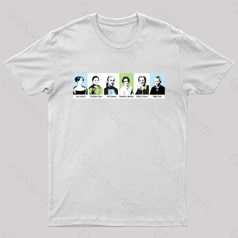 Women In Math And Science Nerd T-Shirt White / S