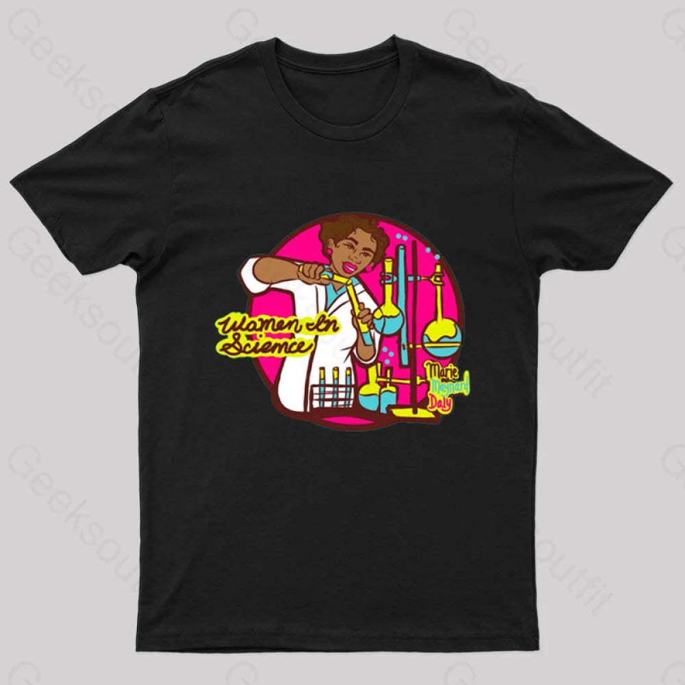 Women In Science Marie Maynard Daly Geek T-Shirt Black / S