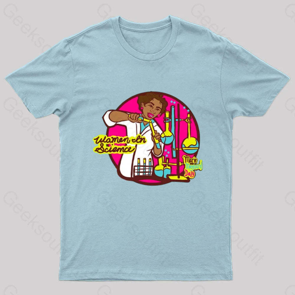 Women In Science Marie Maynard Daly Geek T-Shirt Light Blue / S