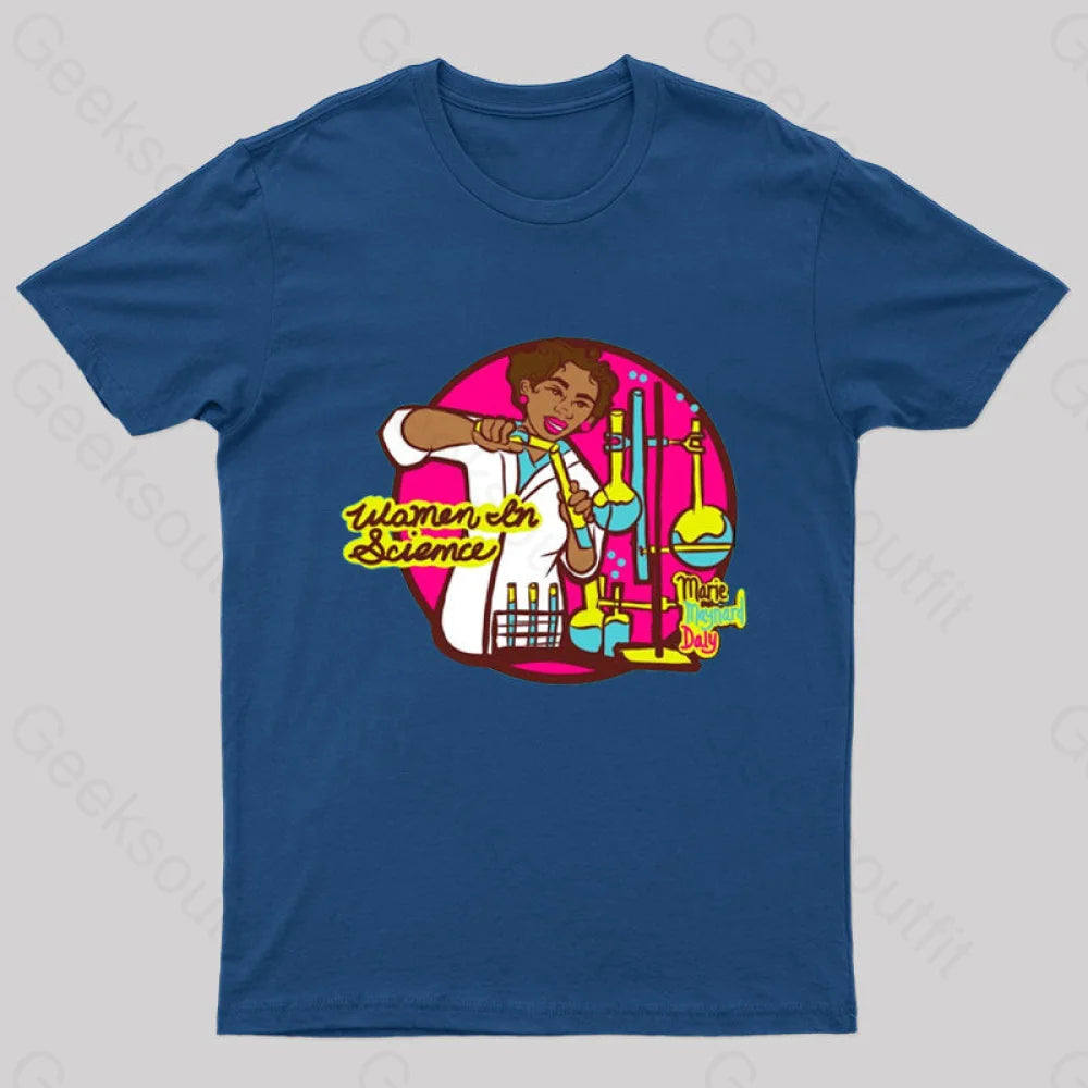 Women In Science Marie Maynard Daly Geek T-Shirt Navy / S