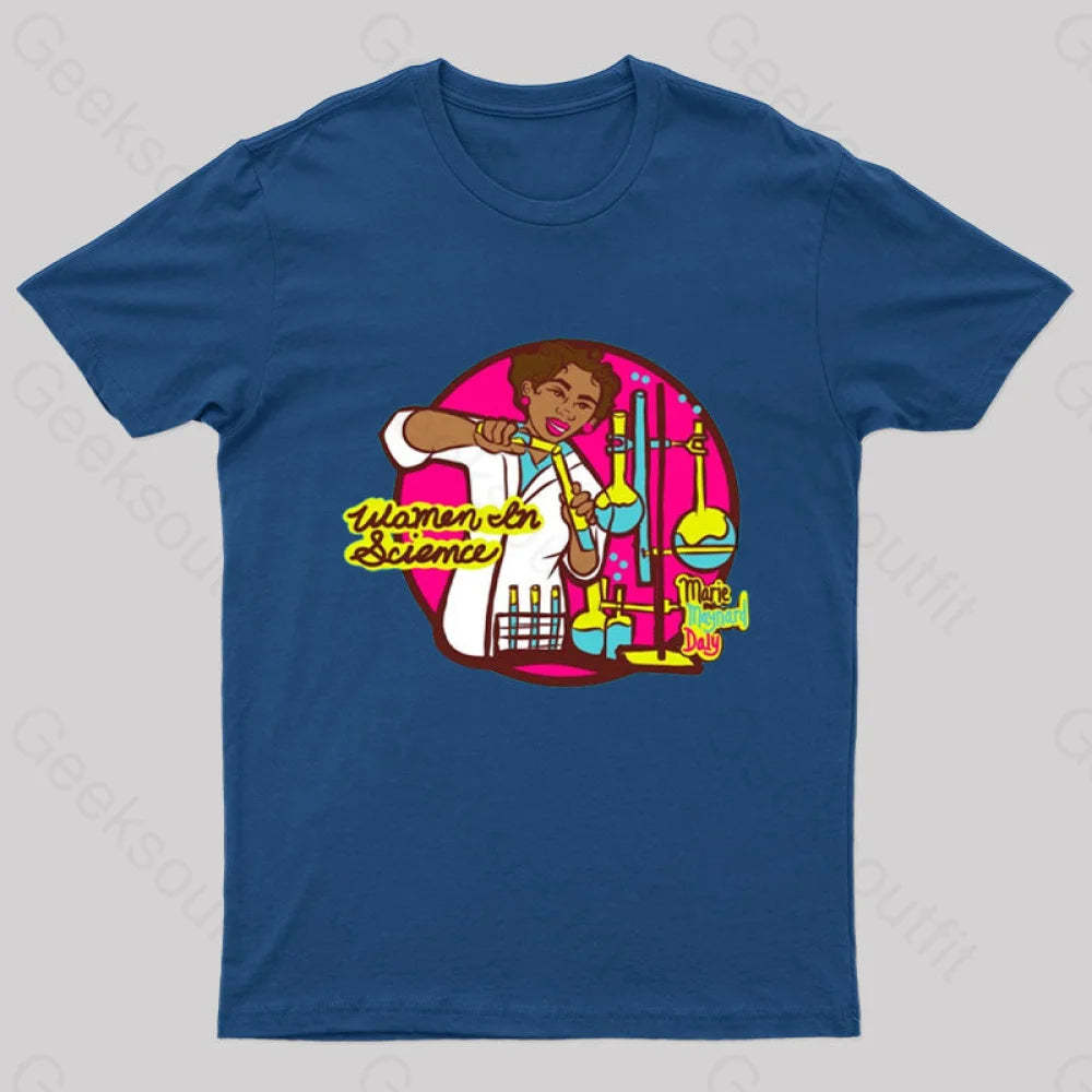 Women In Science Marie Maynard Daly Geek T-Shirt Navy / S