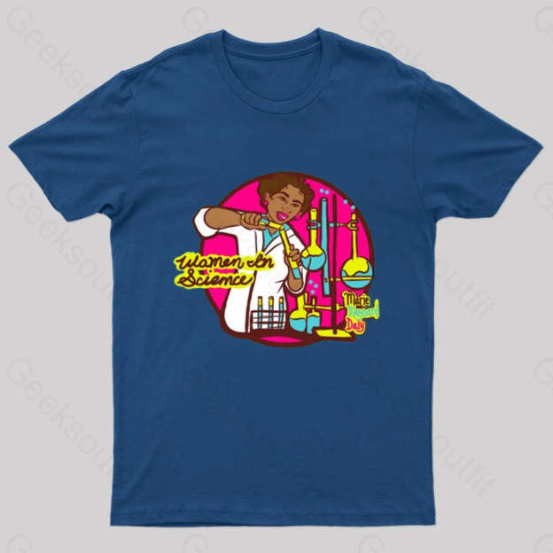 Women In Science Marie Maynard Daly Geek T-Shirt Navy / S