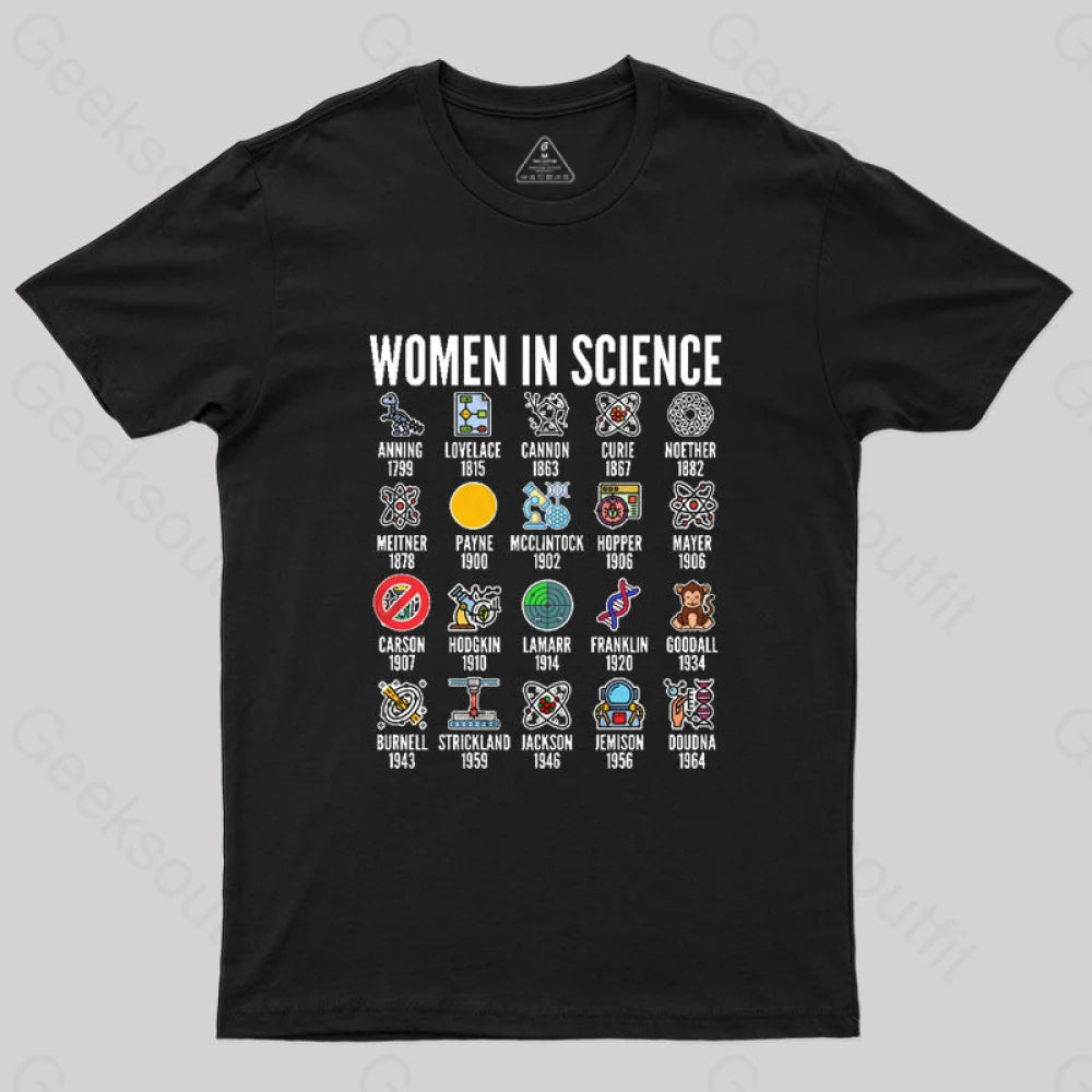Women In Science T-Shirt Black / S