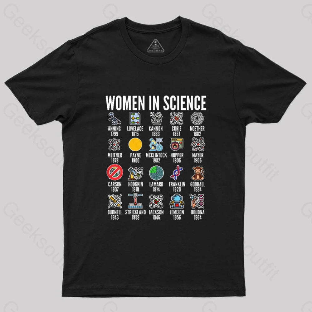 Women In Science T-Shirt Black / S