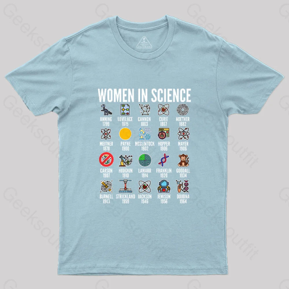Women In Science T-Shirt Light Blue / S