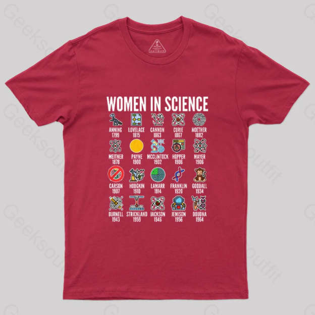 Women In Science T-Shirt Red / S