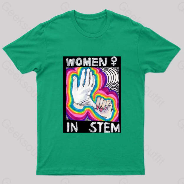 Women In Stem Nerd T-Shirt Green / S