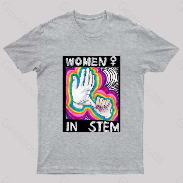 Women In Stem Nerd T-Shirt Grey / S