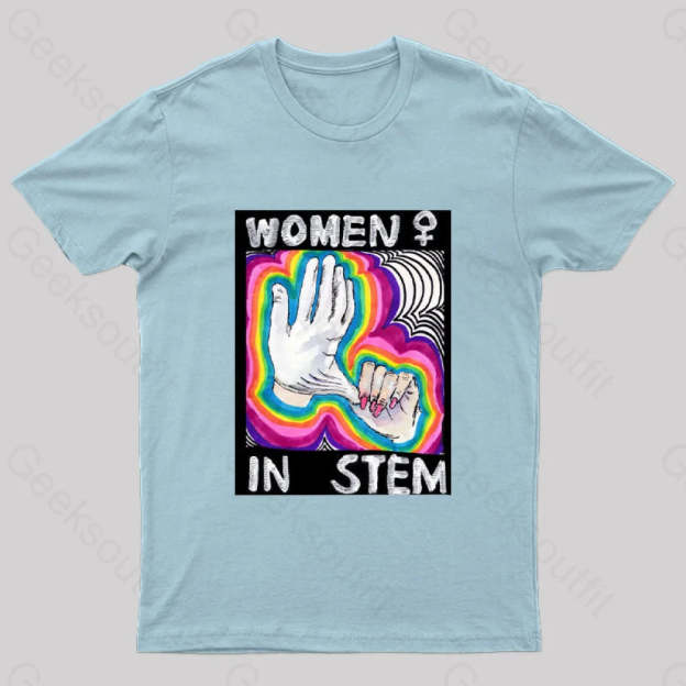 Women In Stem Nerd T-Shirt Light Blue / S