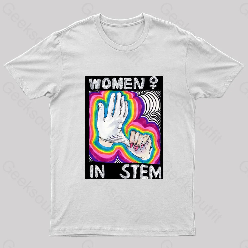 Women In Stem Nerd T-Shirt White / S