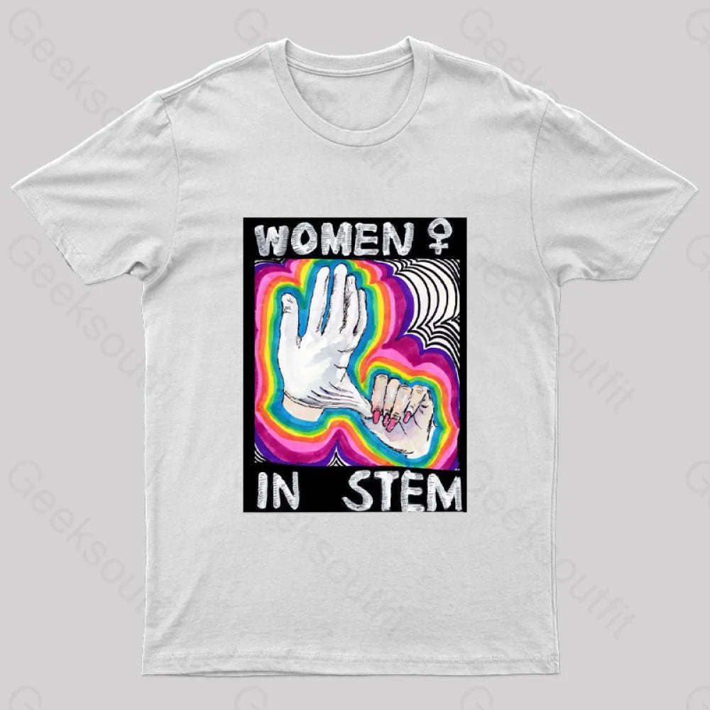 Women In Stem Nerd T-Shirt White / S