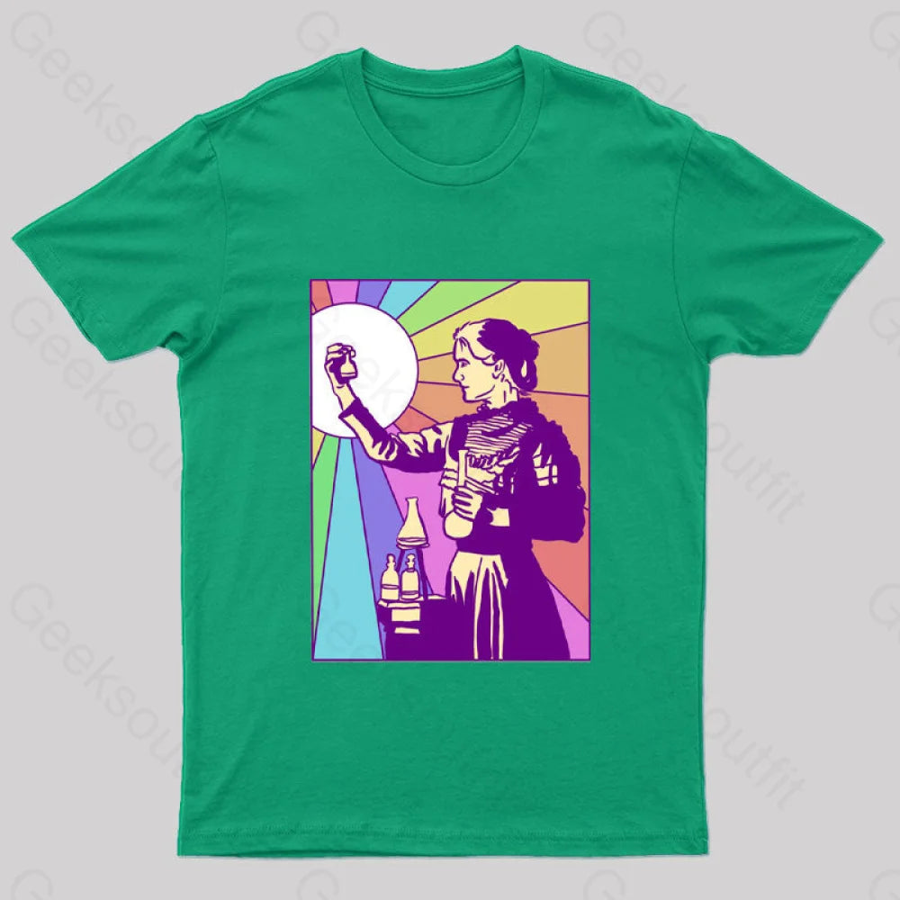 Women Of Science Marie Curie Geek T-Shirt Green / S