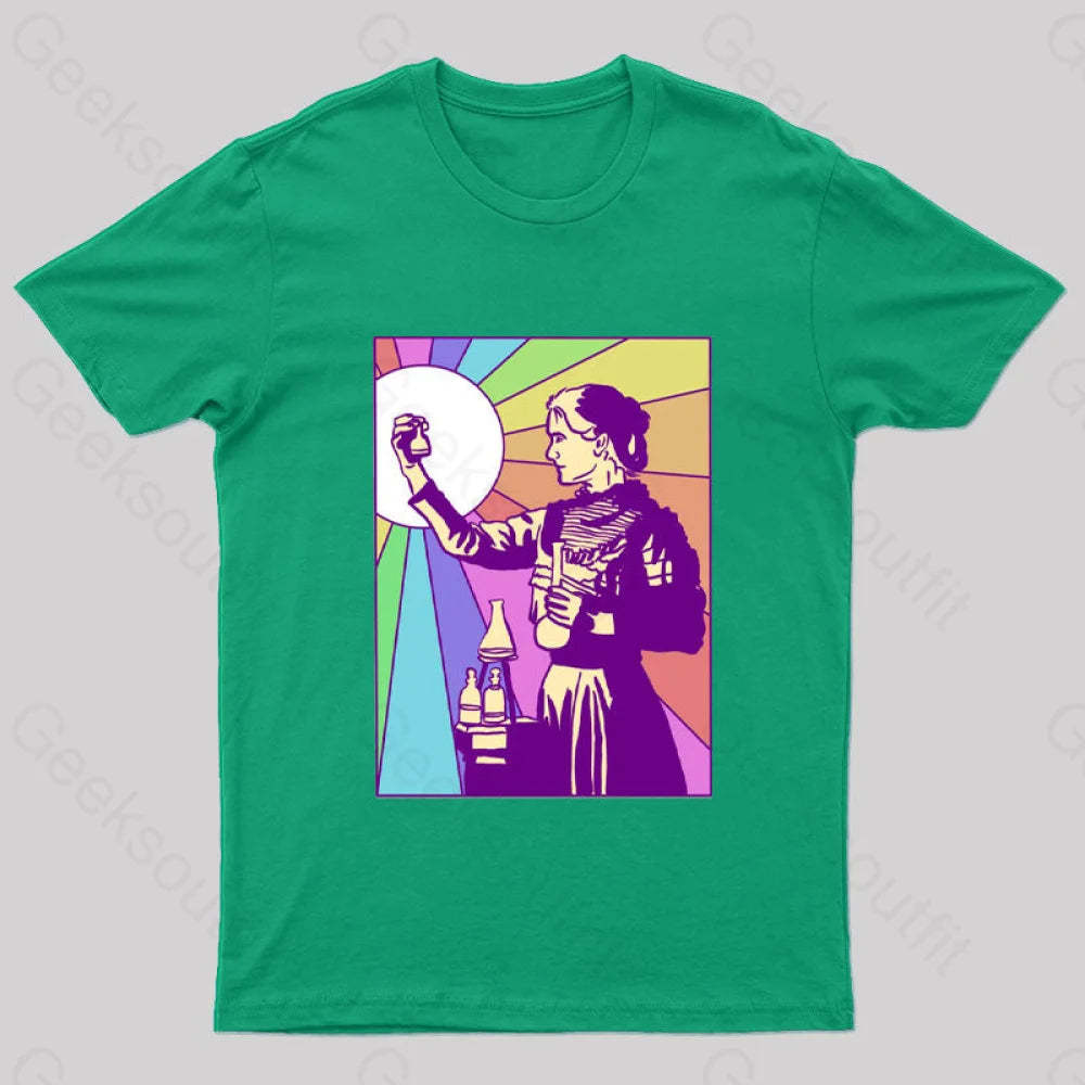 Women Of Science Marie Curie Geek T-Shirt Green / S
