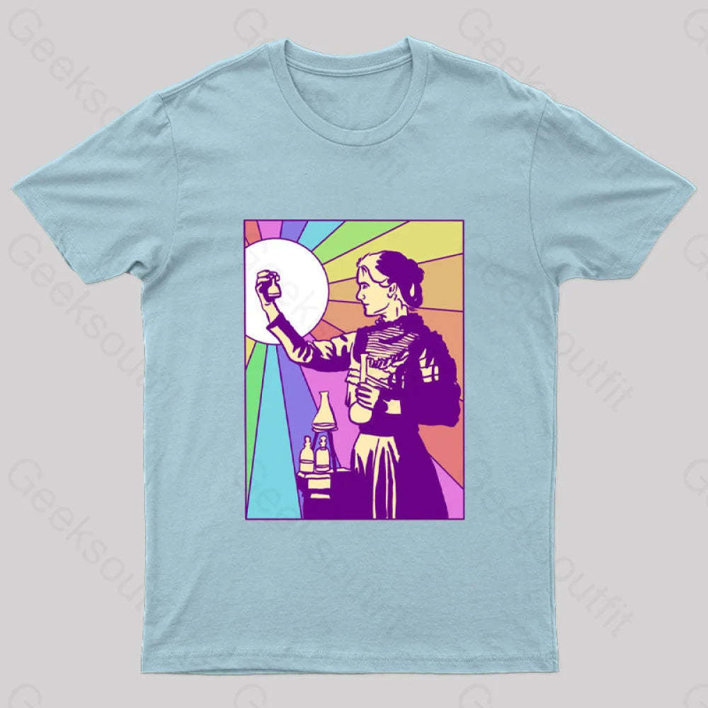 Women Of Science Marie Curie Geek T-Shirt Light Blue / S
