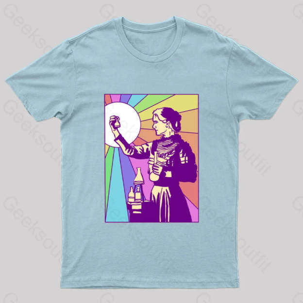 Women Of Science Marie Curie Geek T-Shirt Light Blue / S