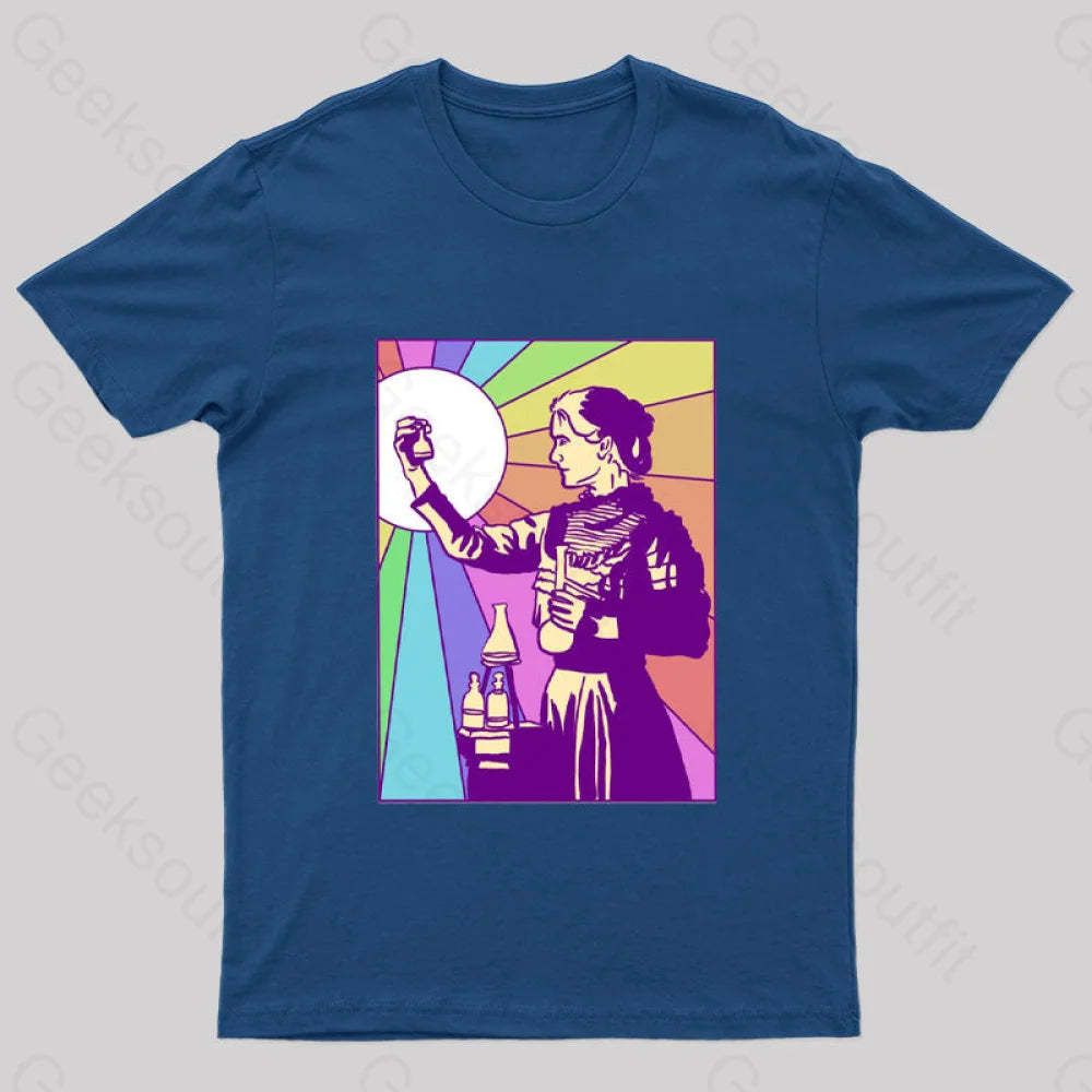 Women Of Science Marie Curie Geek T-Shirt Navy / S