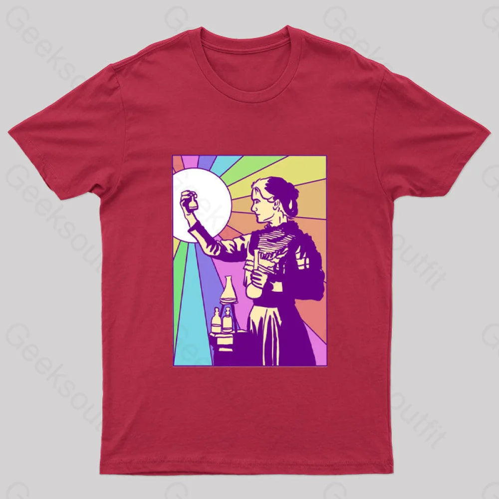 Women Of Science Marie Curie Geek T-Shirt Red / S