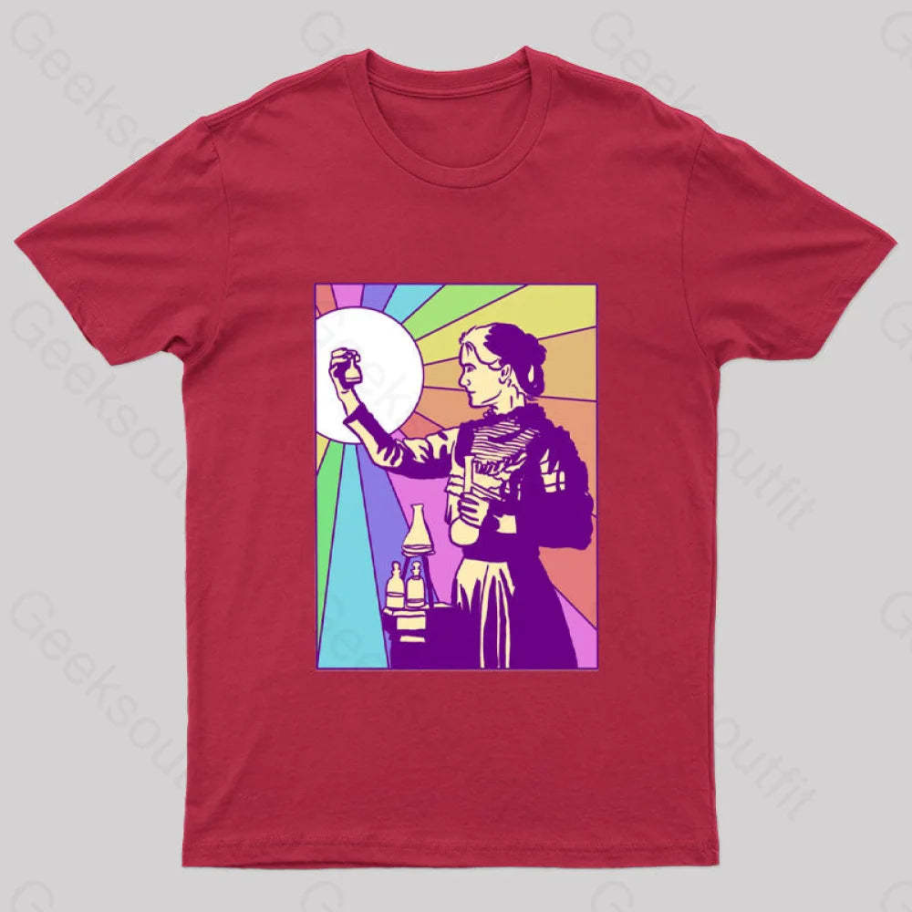 Women Of Science Marie Curie Geek T-Shirt Red / S