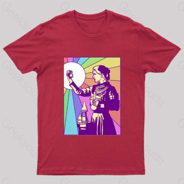Women Of Science Marie Curie Geek T-Shirt Red / S