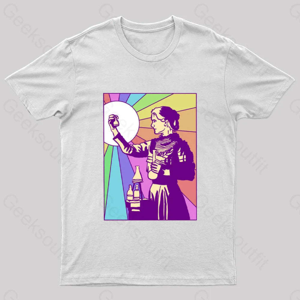 Women Of Science Marie Curie Geek T-Shirt White / S