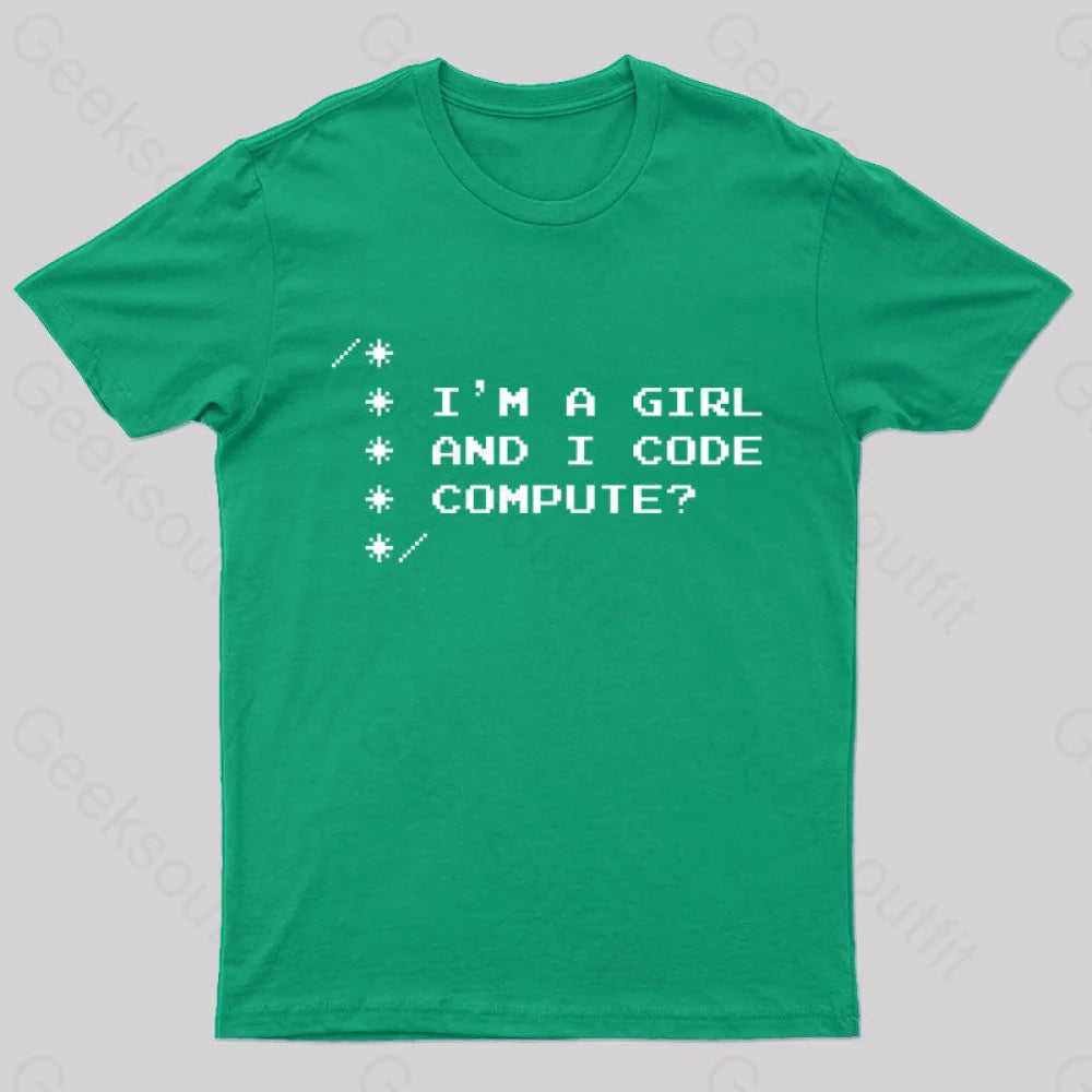 Women Programmer Geek T-Shirt Green / S