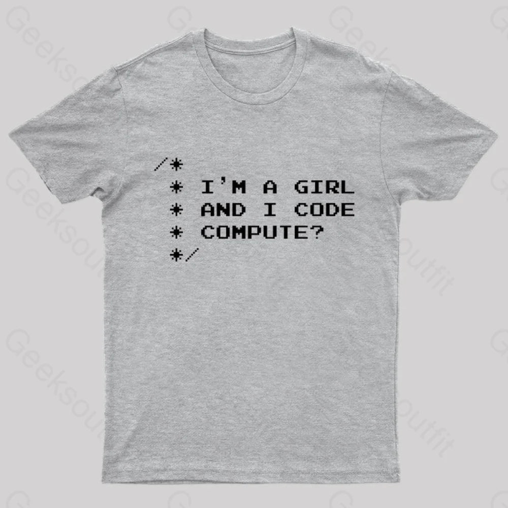 Women Programmer Geek T-Shirt Grey / S