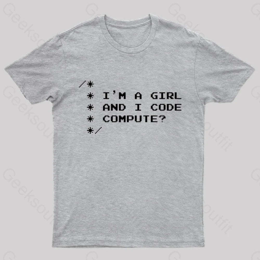 Women Programmer Geek T-Shirt Grey / S