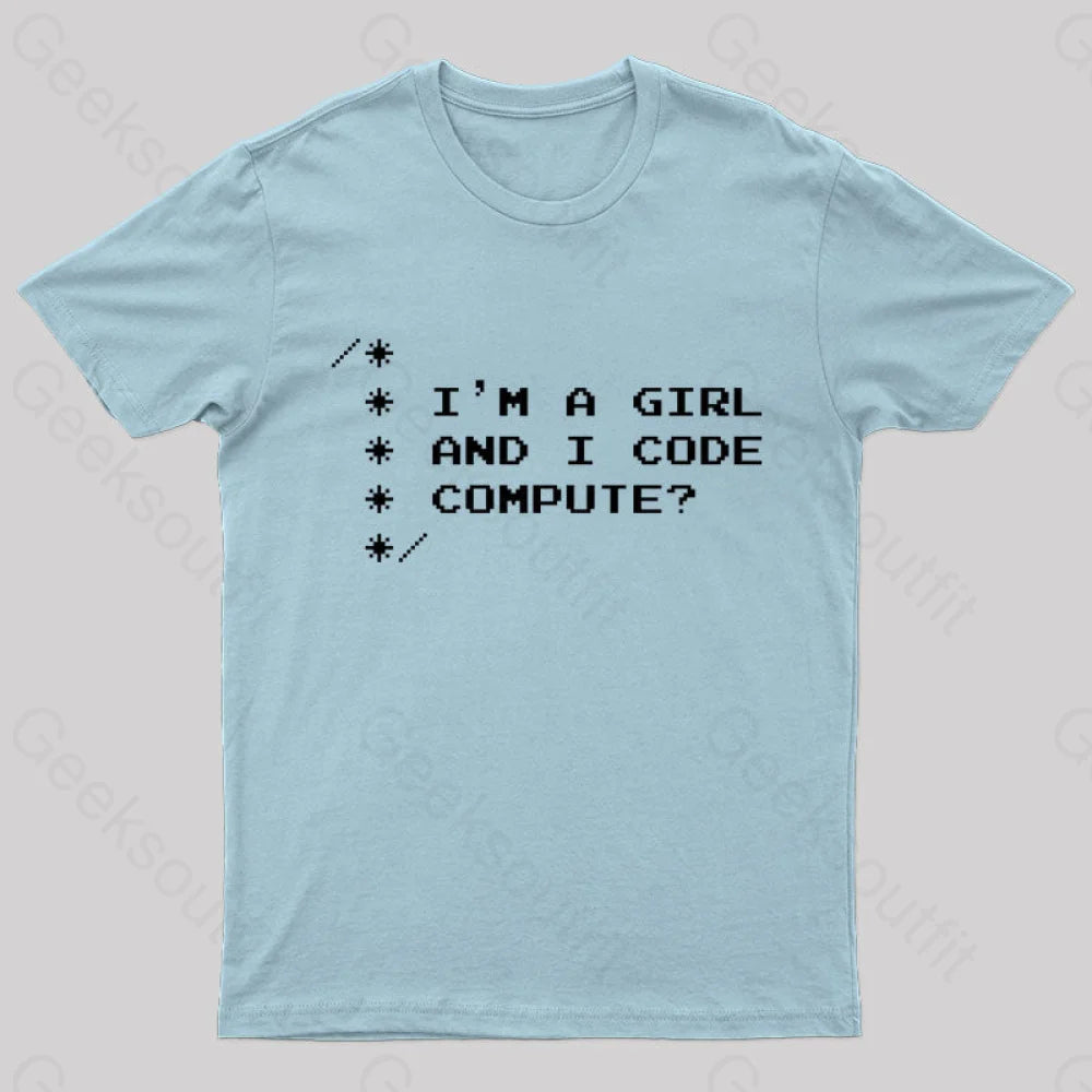 Women Programmer Geek T-Shirt Light Blue / S