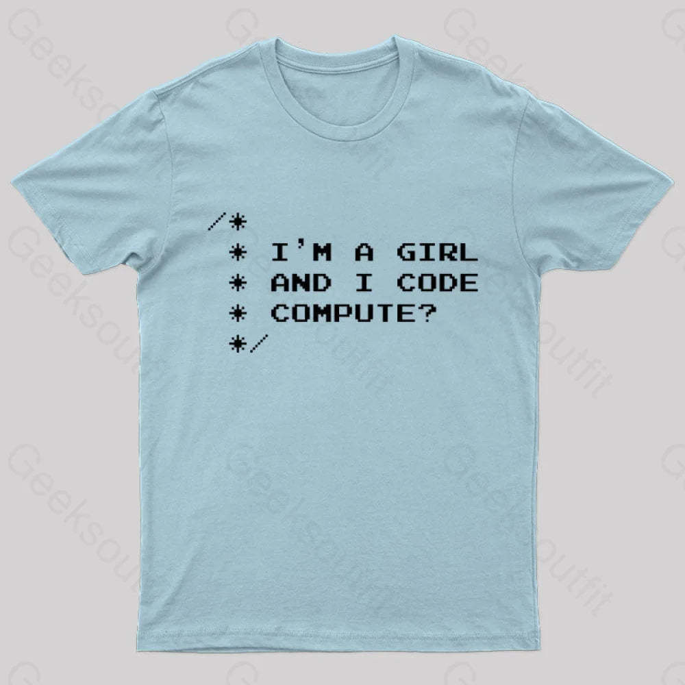 Women Programmer Geek T-Shirt Light Blue / S