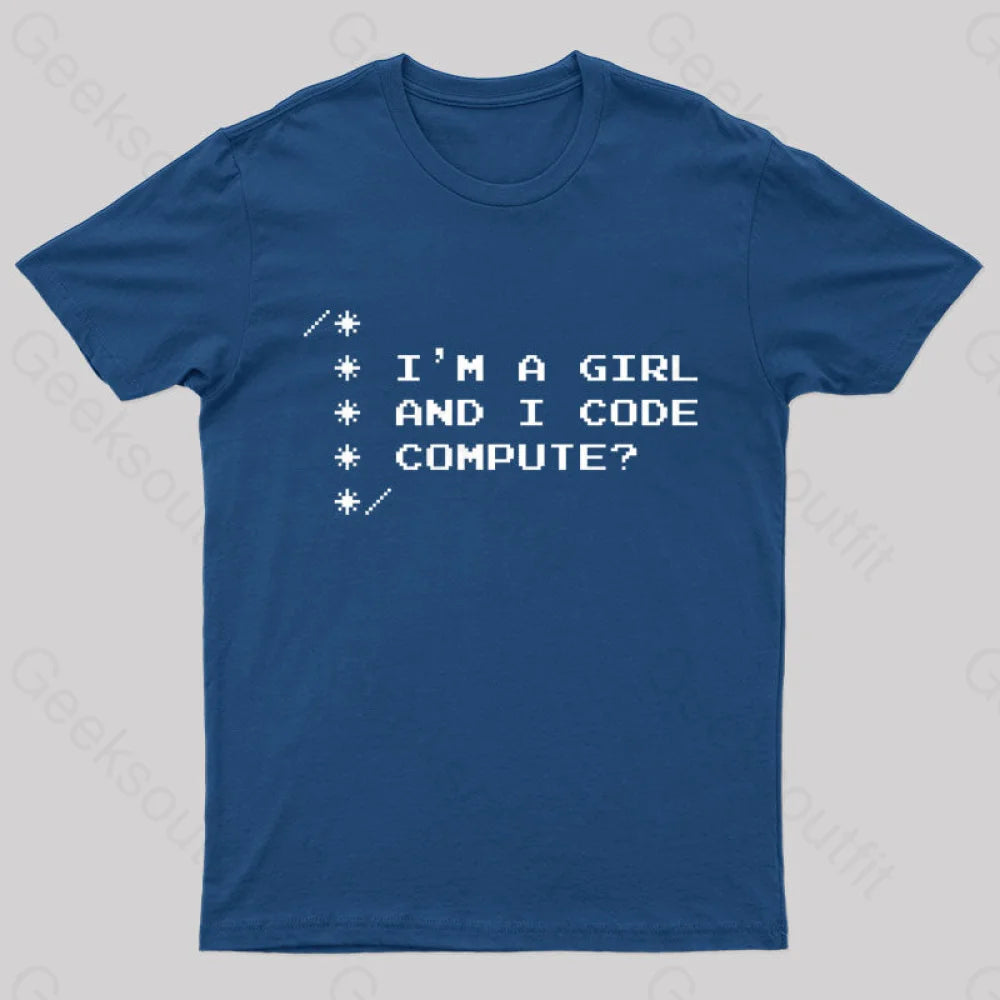 Women Programmer Geek T-Shirt Navy / S