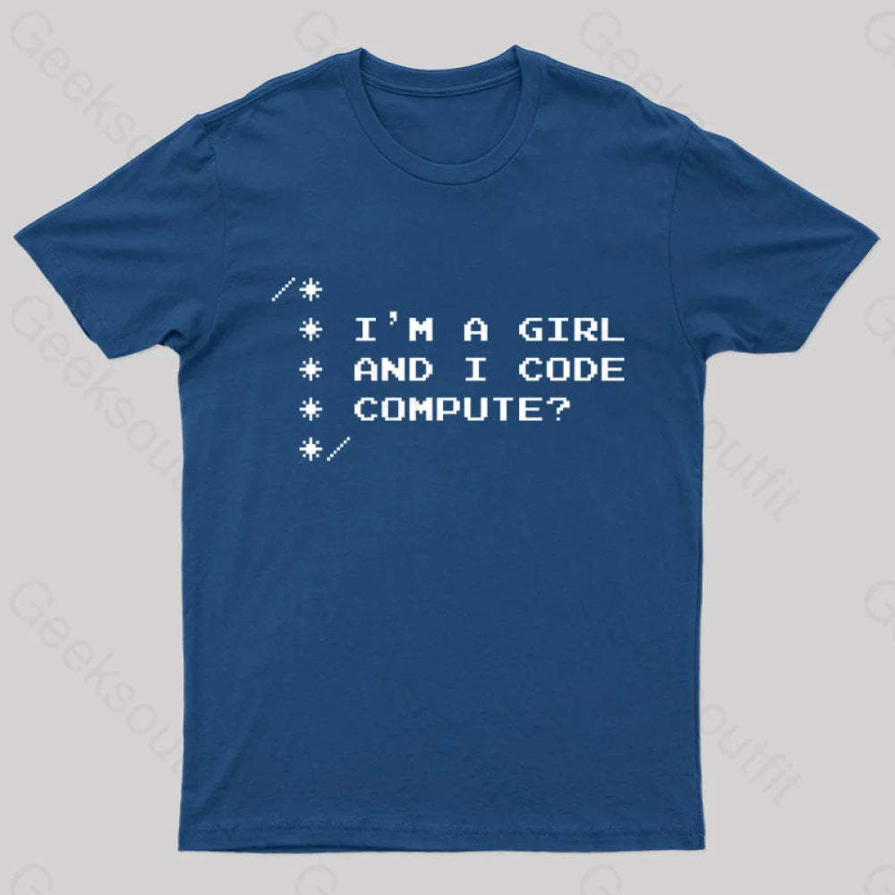 Women Programmer Geek T-Shirt Navy / S
