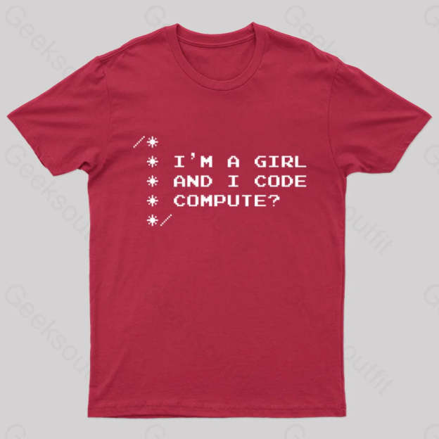 Women Programmer Geek T-Shirt Red / S