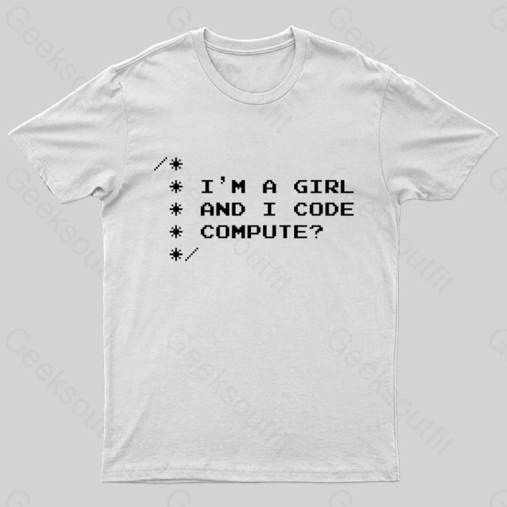 Women Programmer Geek T-Shirt White / S