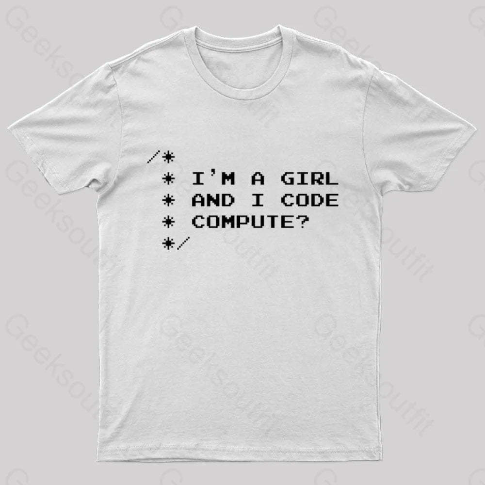 Women Programmer Geek T-Shirt White / S
