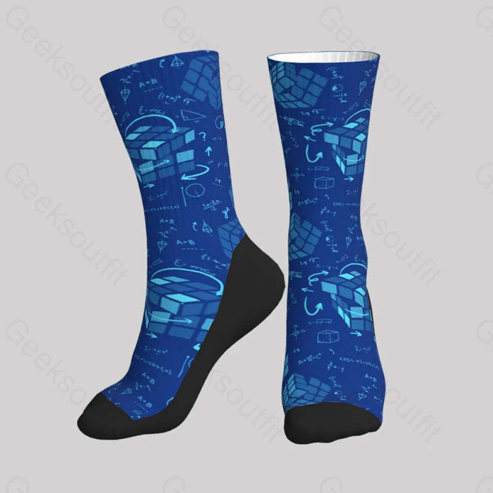 Wonderful Formula And Magic Cube Men’s Socks
