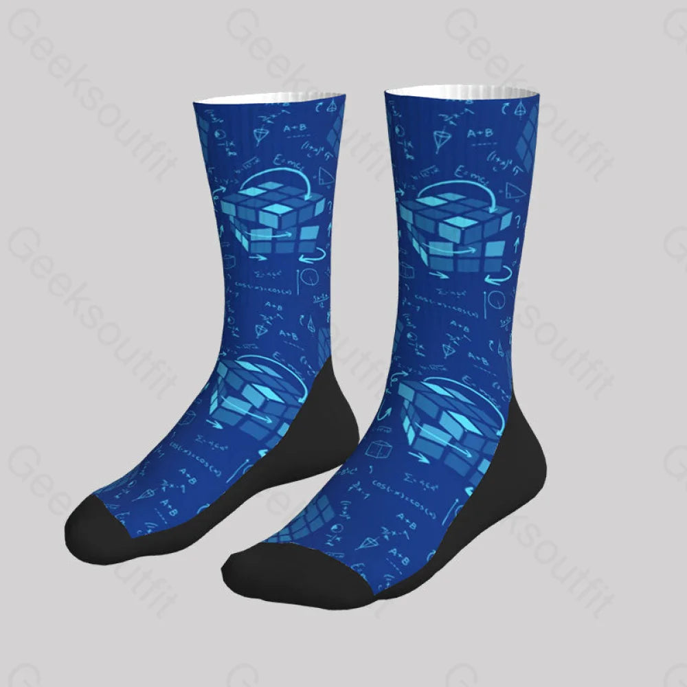 Wonderful Formula And Magic Cube Men’s Socks Sks115