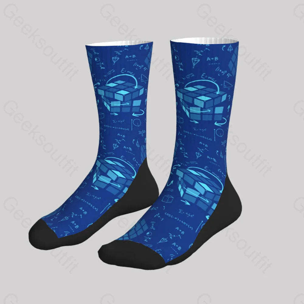 Wonderful Formula And Magic Cube Men’s Socks Sks115