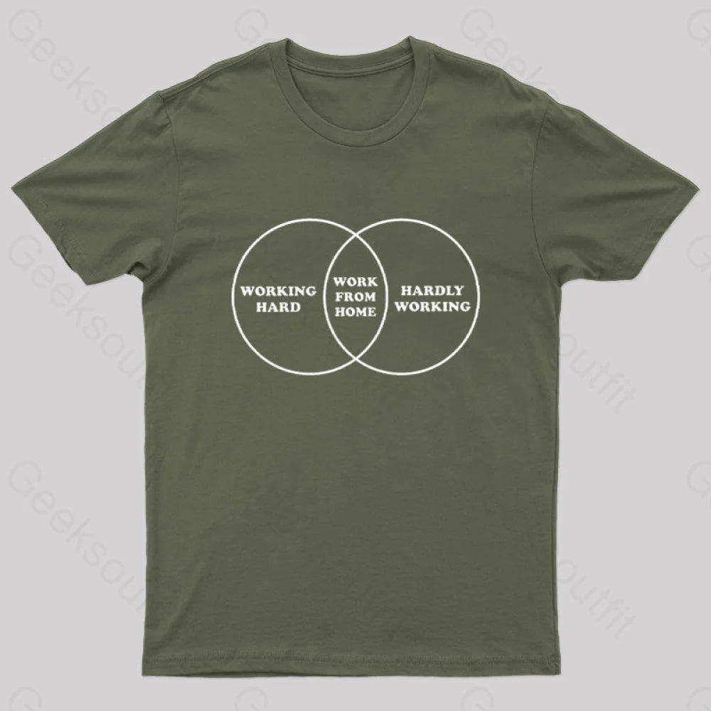 Work Diagram Nerd T-Shirt Army Green / S