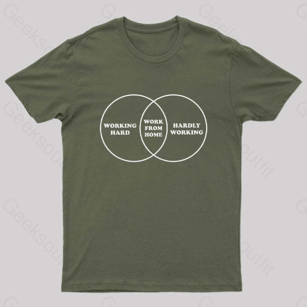 Work Diagram Nerd T-Shirt Army Green / S