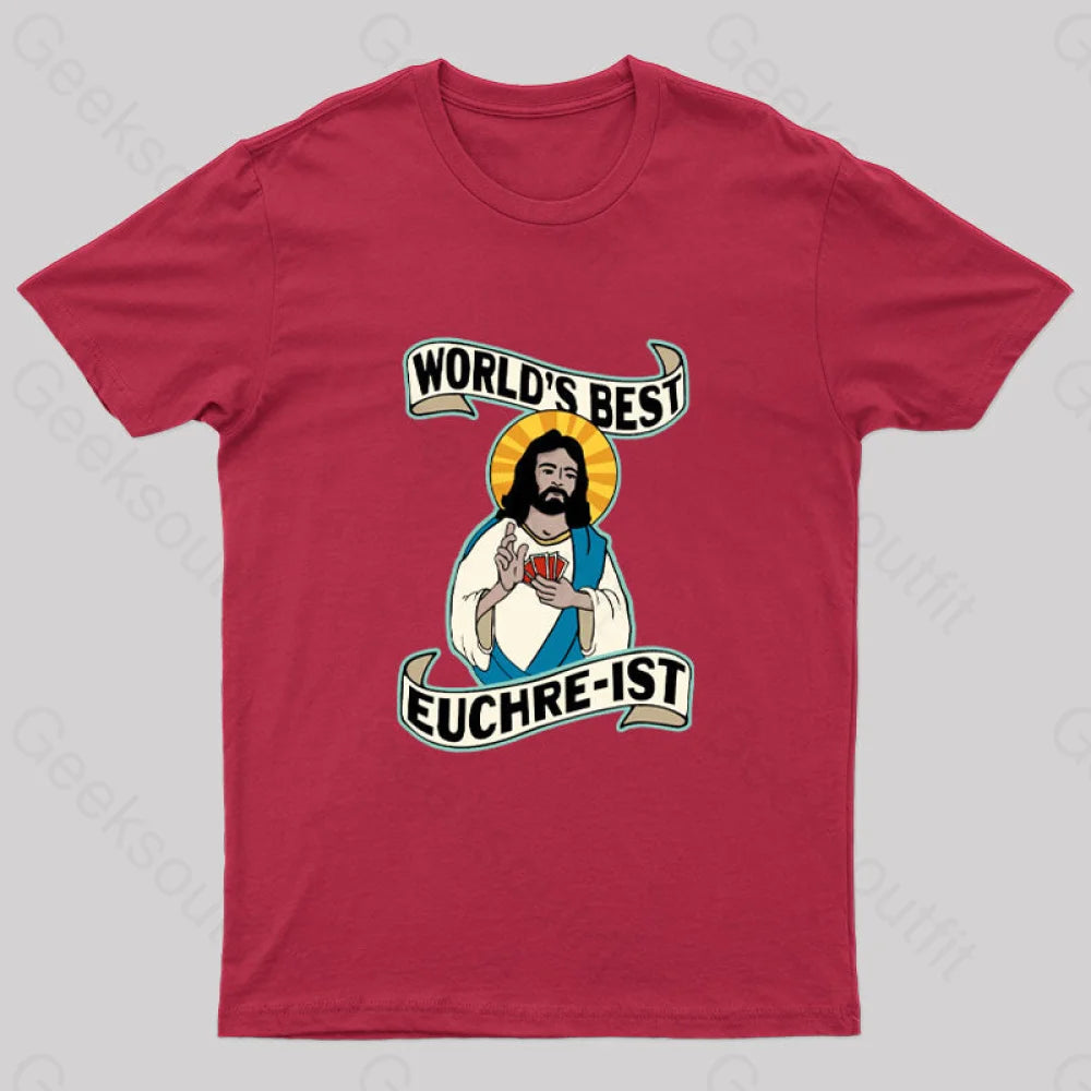 World’s Best Euchre-Ist Geek T-Shirt Red / S