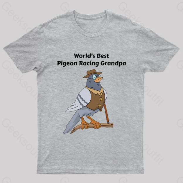 World’s Best Pigeon Racing Grandpa Nerd T-Shirt Grey / S