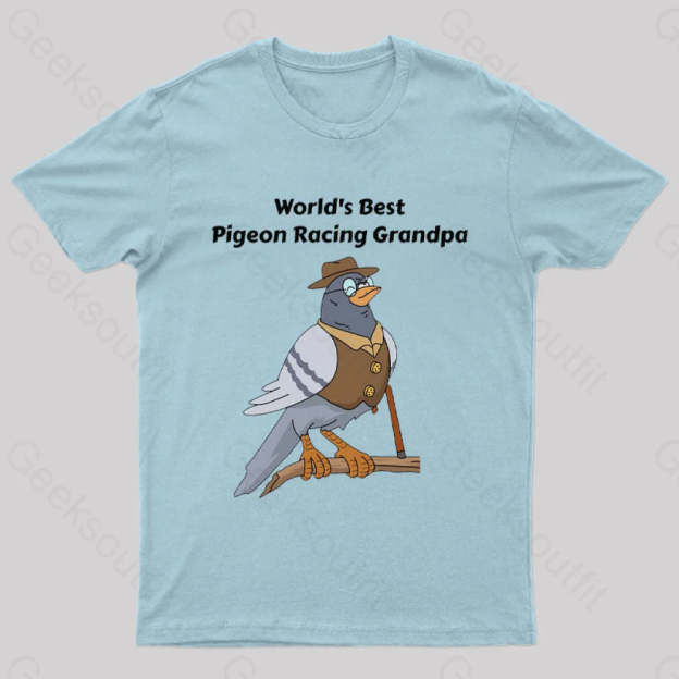 World’s Best Pigeon Racing Grandpa Nerd T-Shirt Light Blue / S